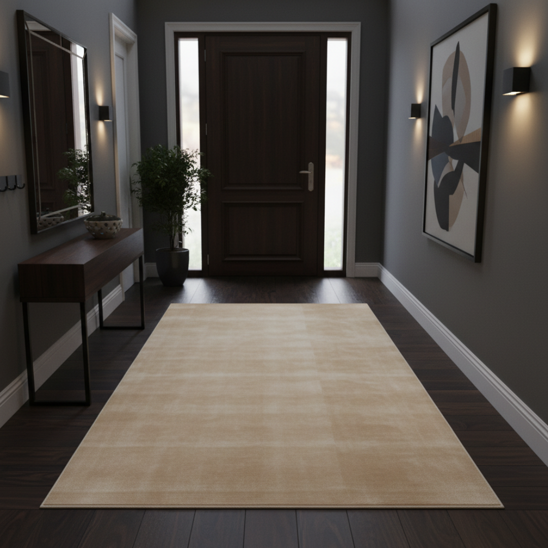 Alfombra lisa súper suave color beige Apollo