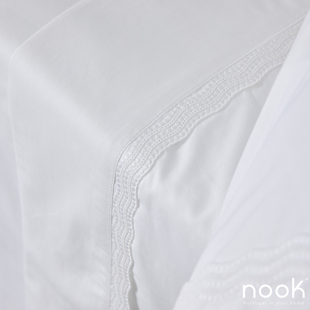 Lençóis Cama 100% Algodão Percal 200 Fios Elementar Branco