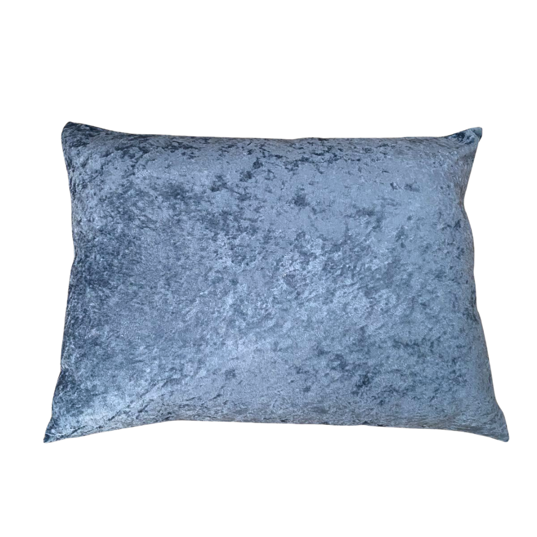 Edredón con apliques estampados y terciopelo azul Eterna II