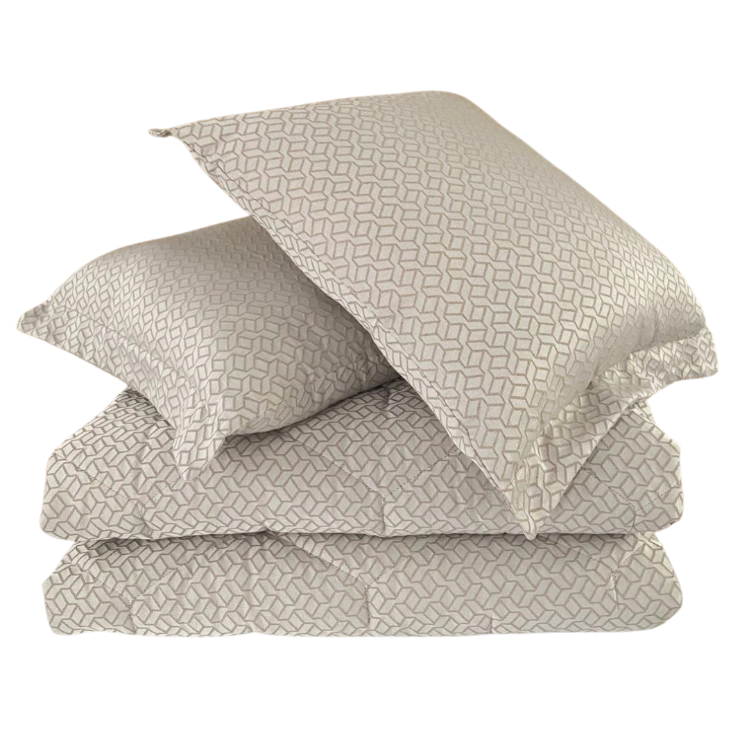 Edredão Quilt Jacquard Alfa Beje