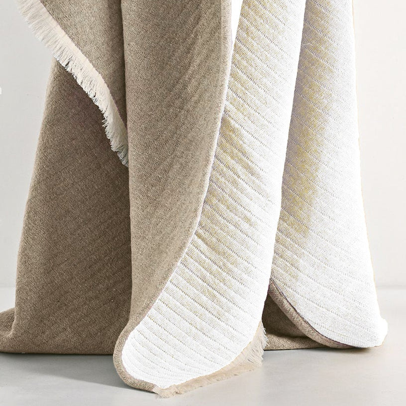 Manta Dupla Face 100% Algodão 130 x 170 Trani Taupe