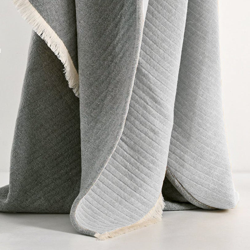 Manta Dupla Face 100% Algodão 130 x 170 Trani Cinza