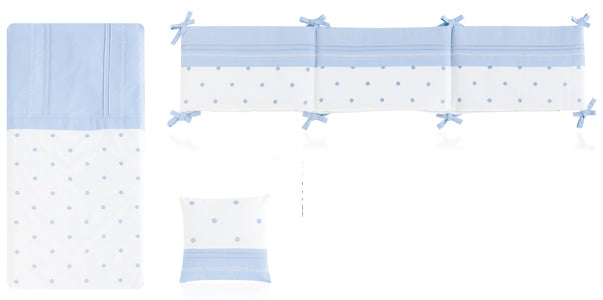 Edredão + Protetor + Almofada - Roamantic Azul BimbiDreams - D'Algodão