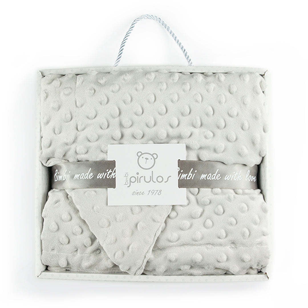 Manta DOT Dupla Face 80 x 110 Cinza - Pirulos - D'Algodão