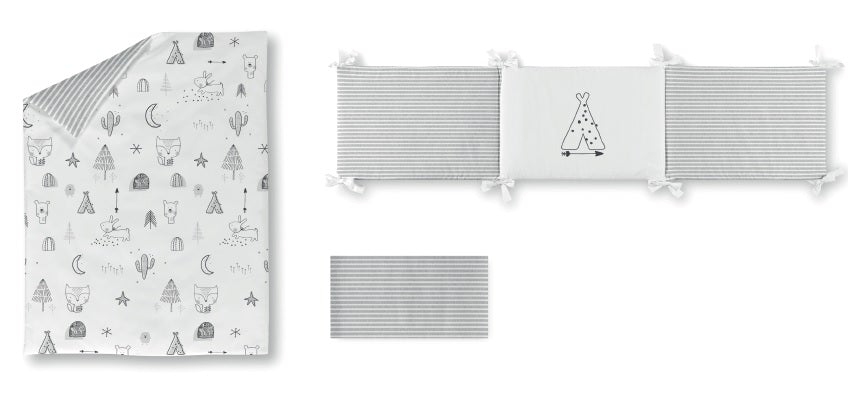 Colcha Reversível + Protector + Almofada Indian Casual Orgânic - D'Algodão