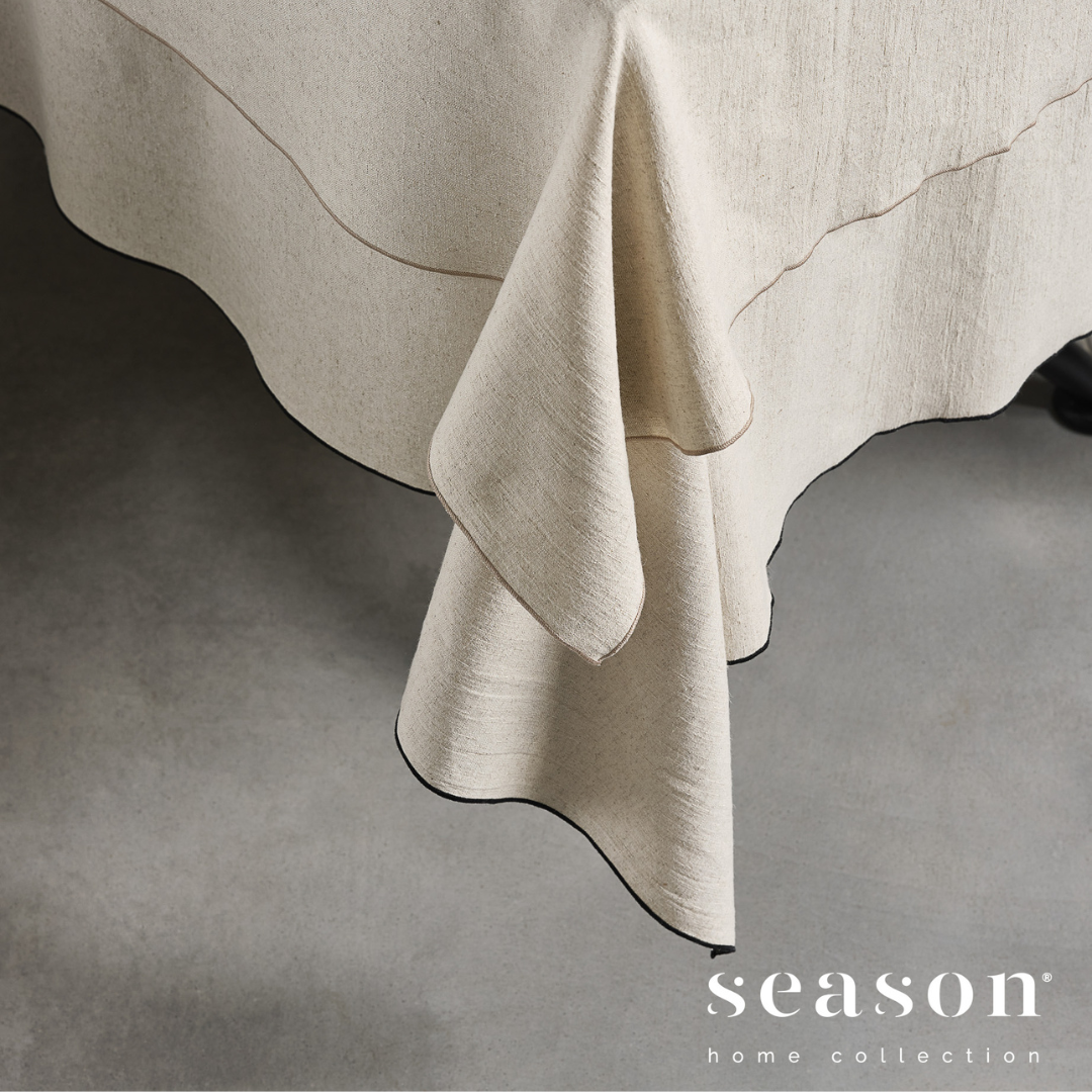 Toalha de Mesa Algodão/Linho Latte Rolinho