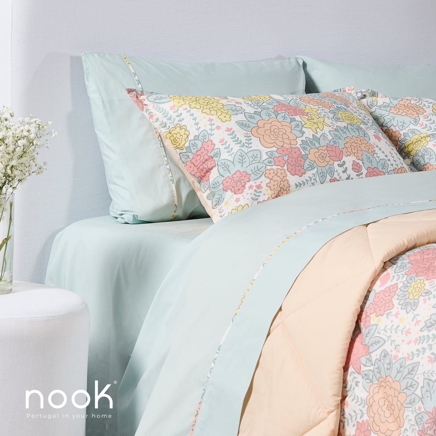 Edredão Dupla Face Percal 100% Algodão Peacefull