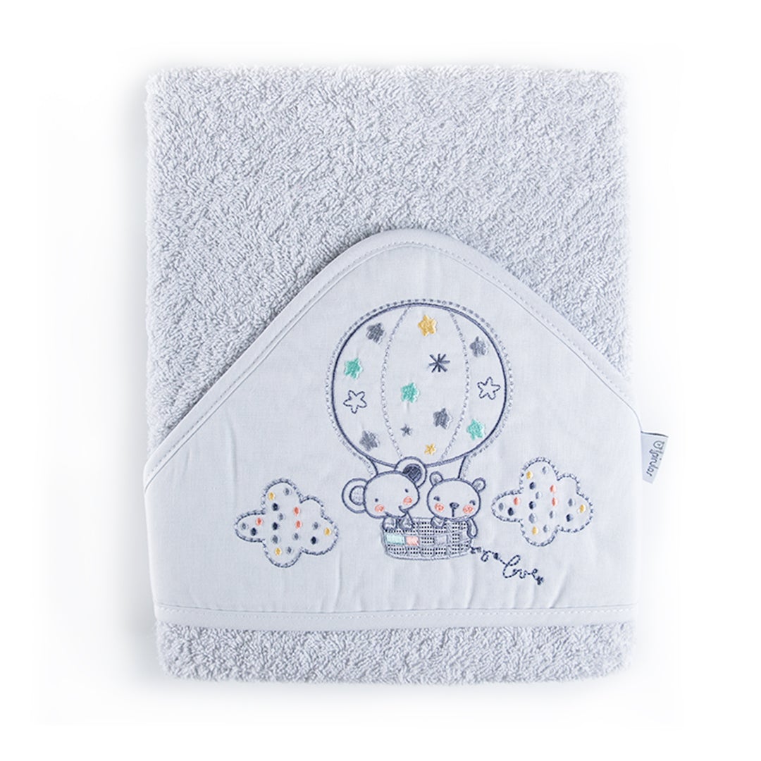 Toalha de banho C/ Capuz 100x100 Globo Cinza