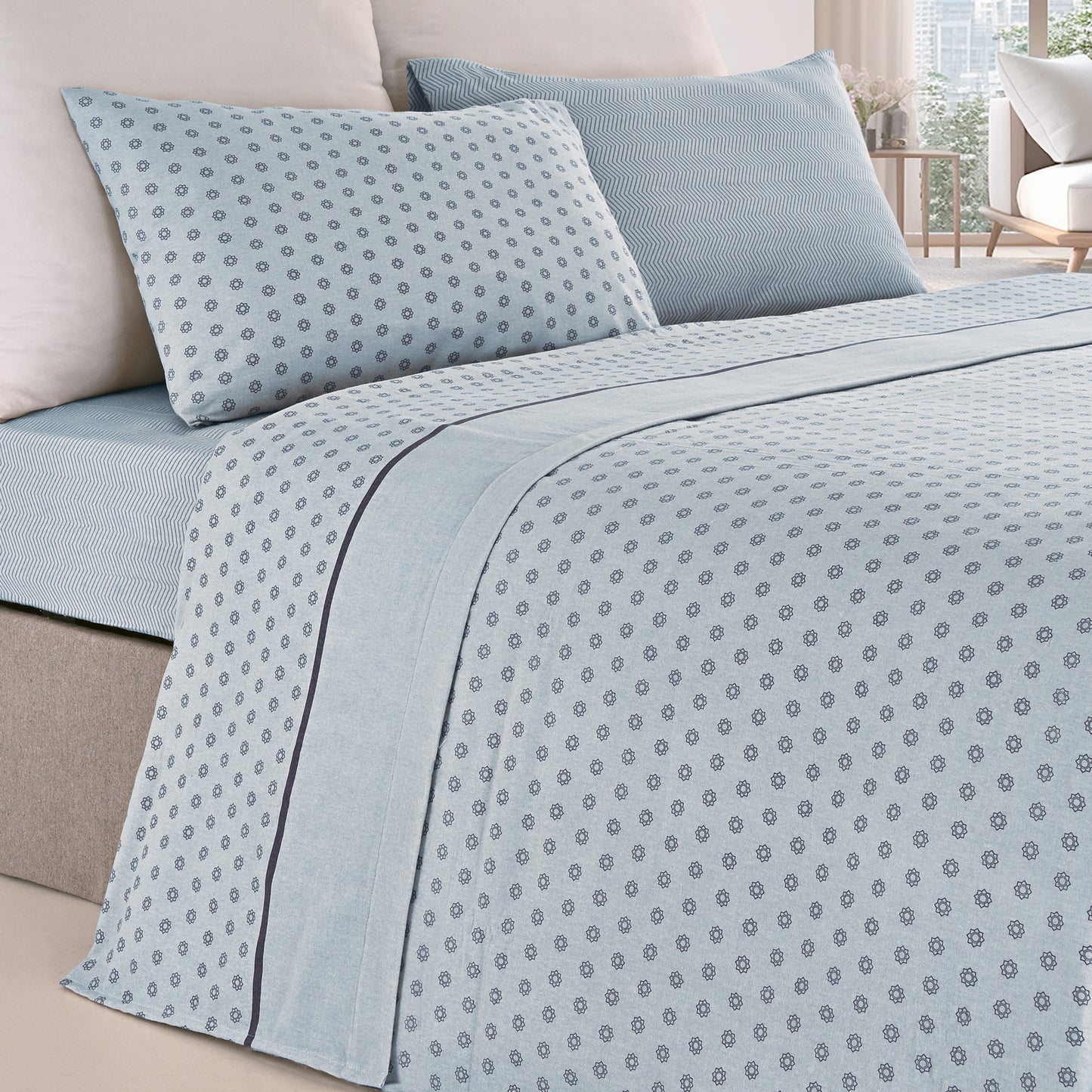 Jogo Lençóis Cama Flanela 100% Algodão Flor