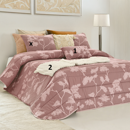 Edredón jacquard Fresh Air de color rosa
