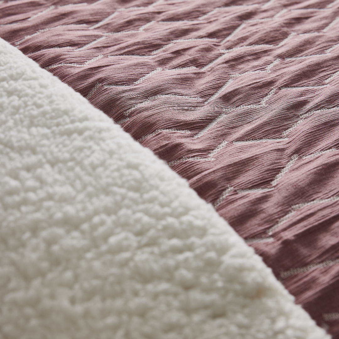 Edredão Jacquard Pelo Borrego Sentir Rosa