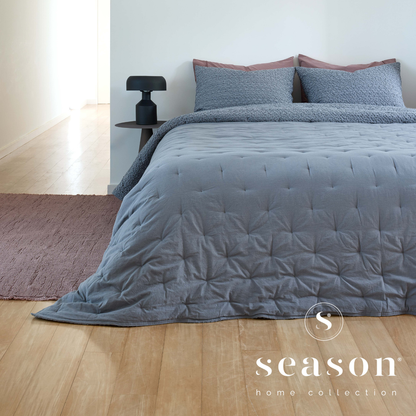 Edredão Quilt Dupla Face 100% Algodão Canoas Cinza Fumado