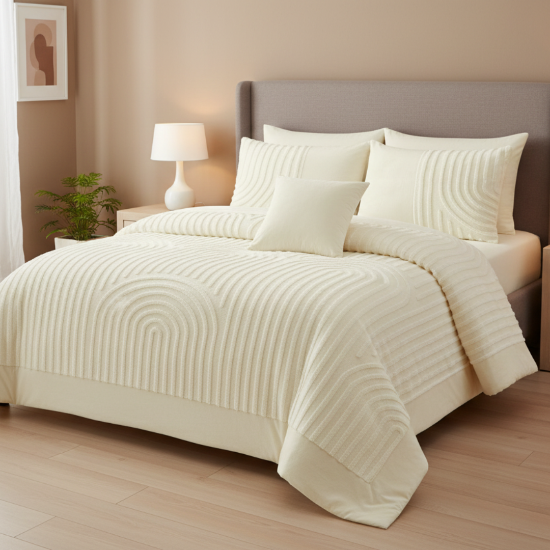 Edredão Coralina Dupla Jacquard Encanto Pérola