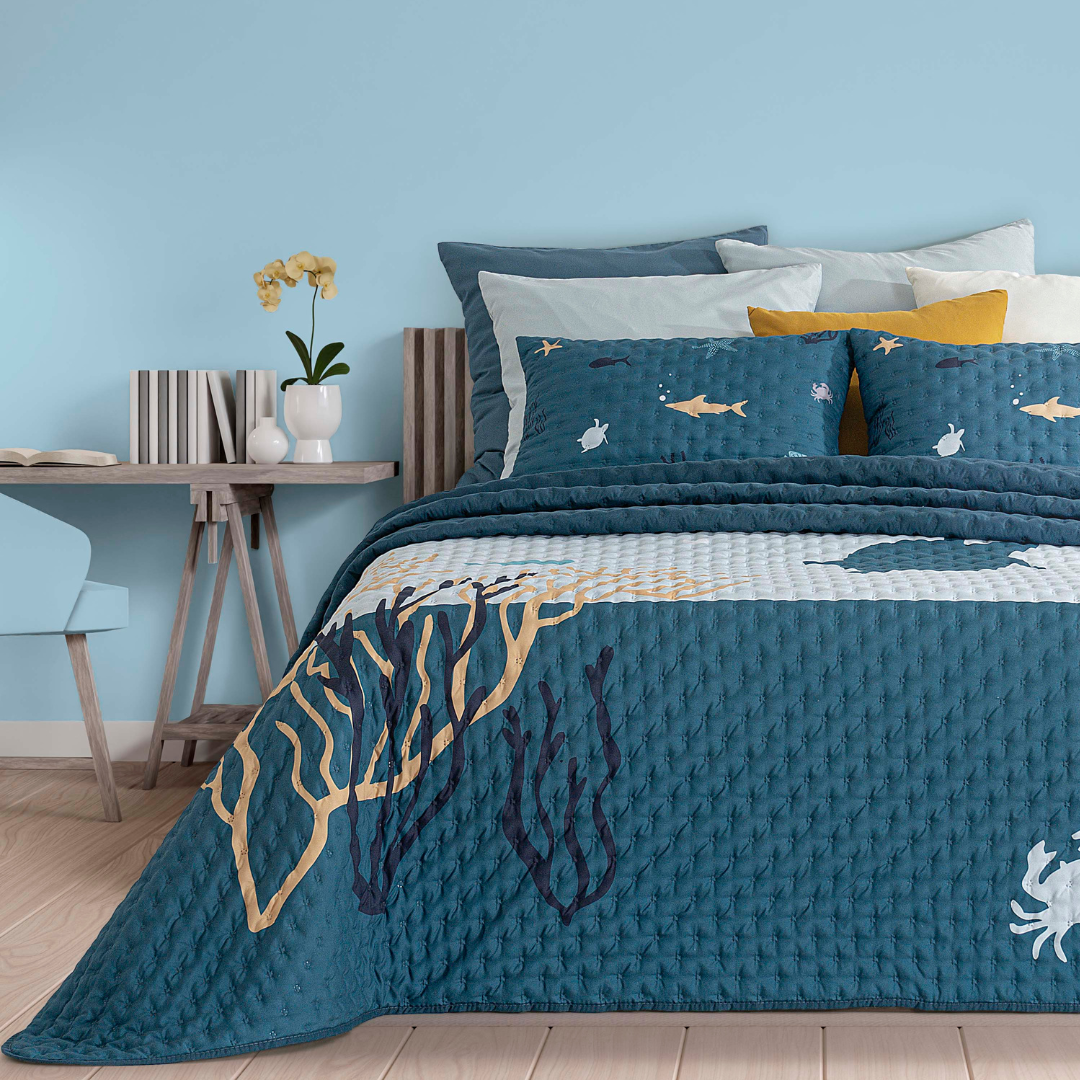 Edredão Quilt Digital Oceano