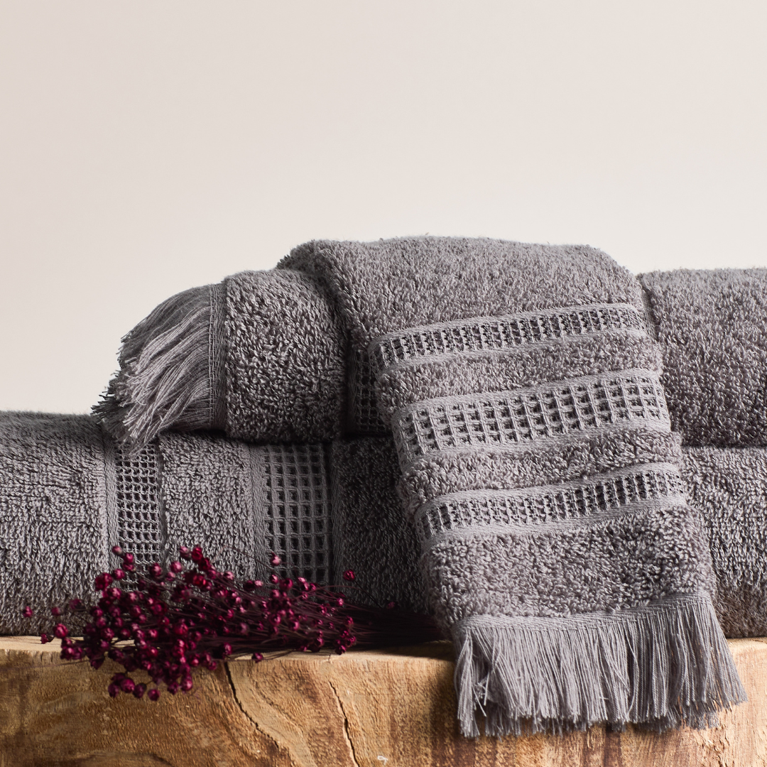 Conjunto Banho 3 Pçs 420 Grs Oryon Cinza