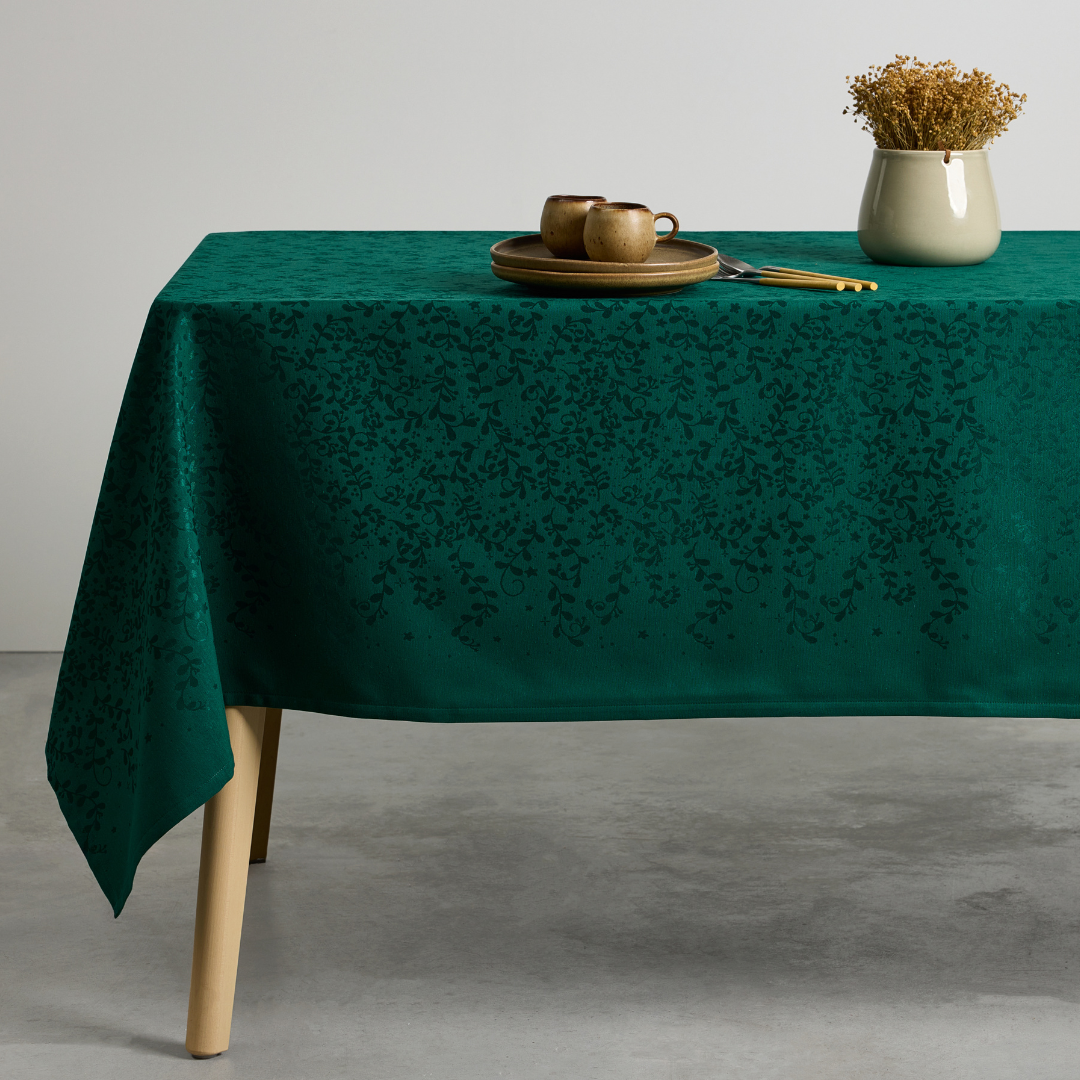 Toalha de Mesa Jacquard ANTI-NÓDOAS Amor Verde