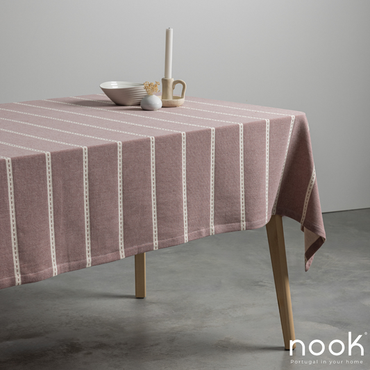 Toalha de Mesa 100% Algodão 160x300 Simple Joy Beje