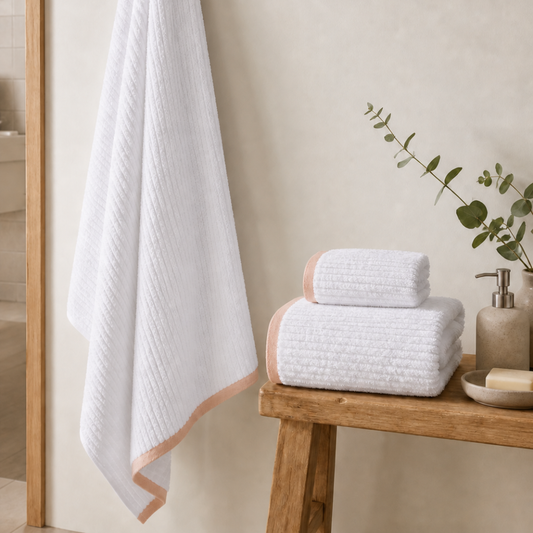 Conjunto Banho 3 Pçs 500 Grs Stripe Salmão
