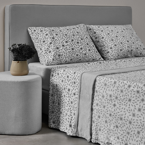 Jogo Lençóis Cama Estampado CORALINA Flor