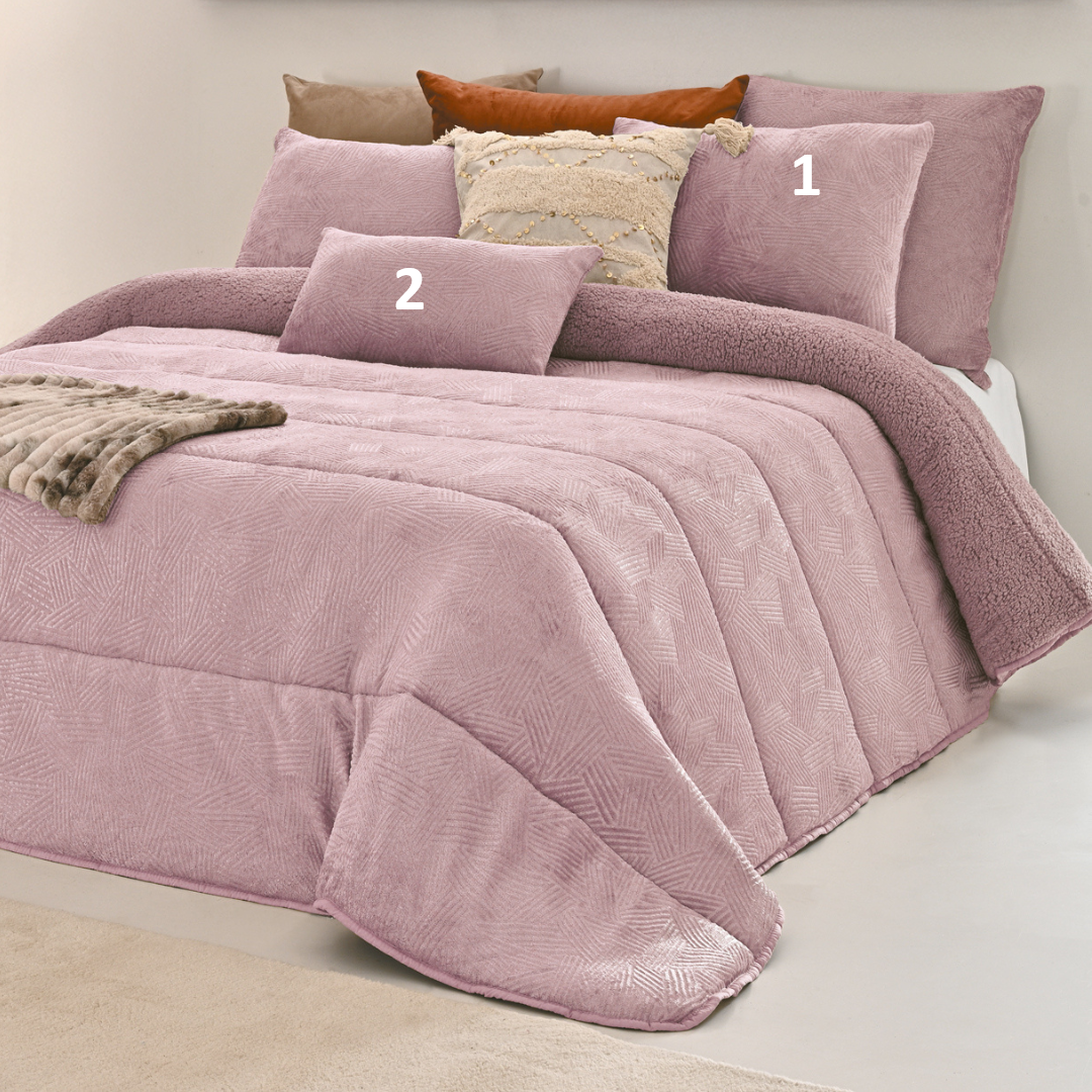 Edredón jacquard Fresh Air de color rosa
