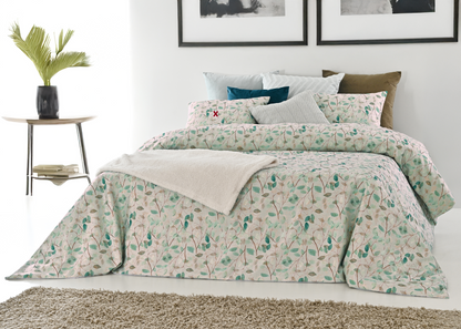 Edredón jacquard Fresh Air de color rosa