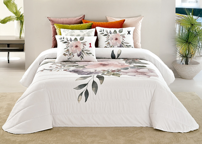 Edredón jacquard Fresh Air de color rosa