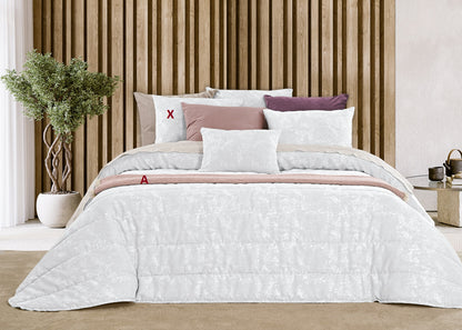Edredón jacquard Fresh Air de color rosa
