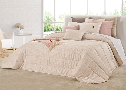 Edredón jacquard Fresh Air de color rosa