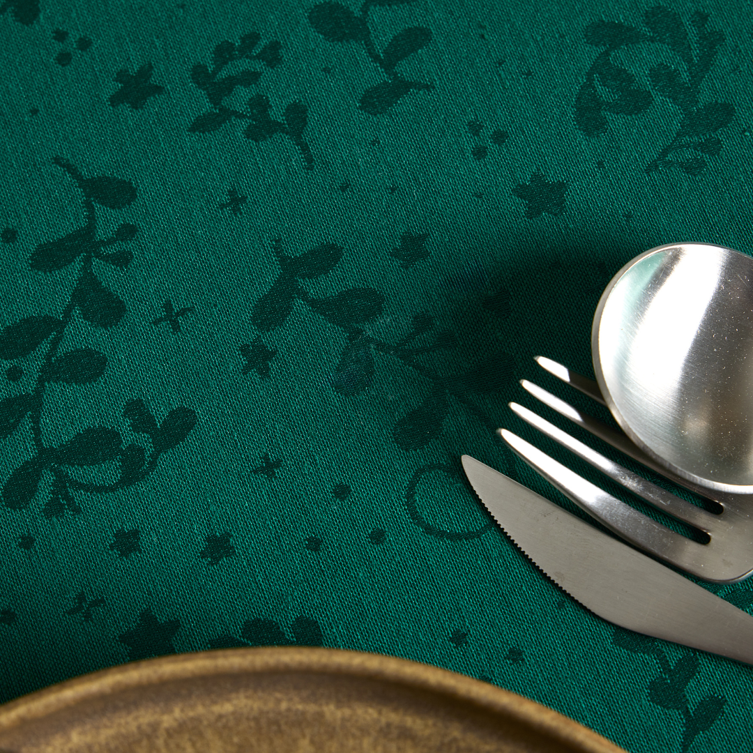 Toalha de Mesa Jacquard ANTI-NÓDOAS Amor Verde