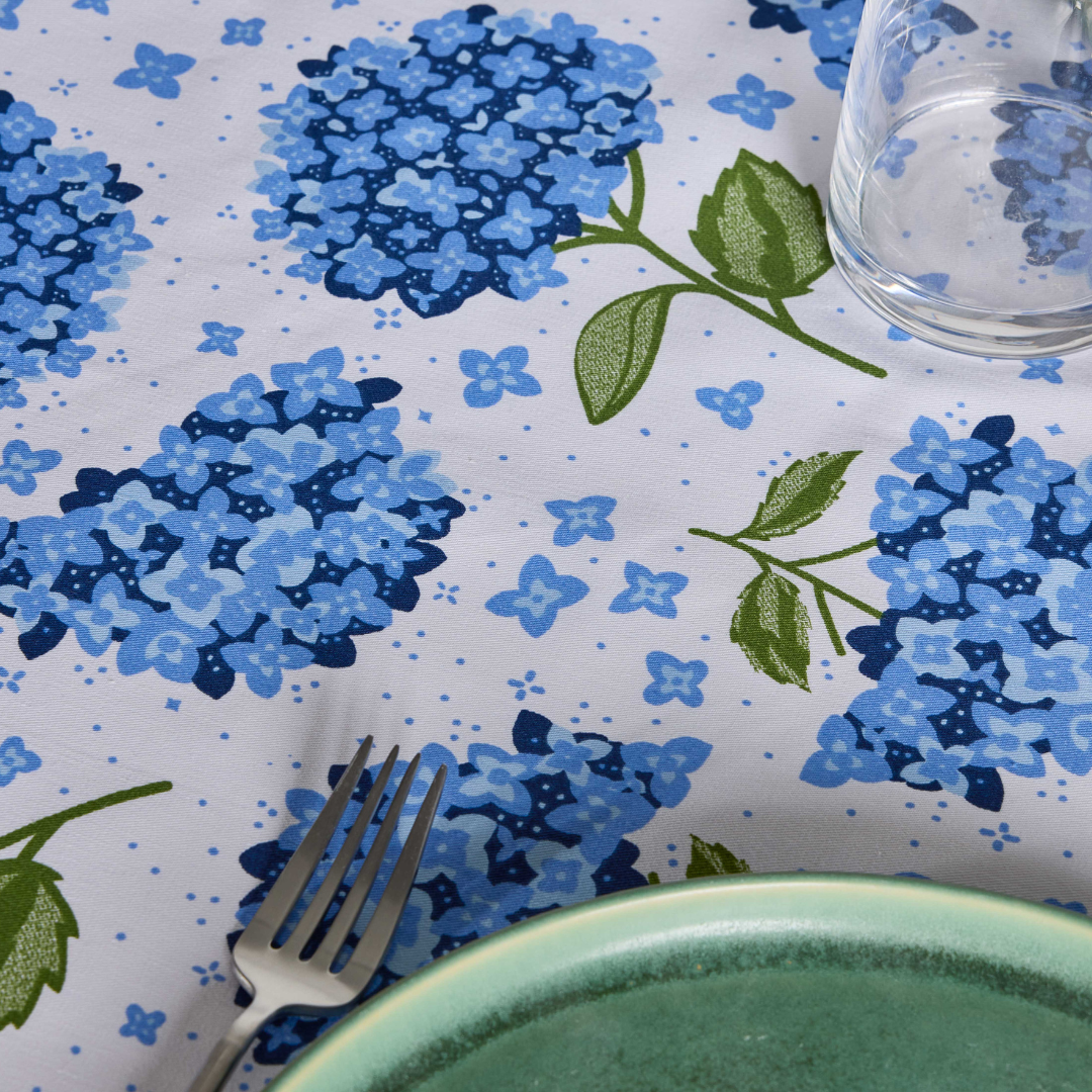 Toalha de Mesa Jacquard ANTI-NÓDOAS Hortênsias