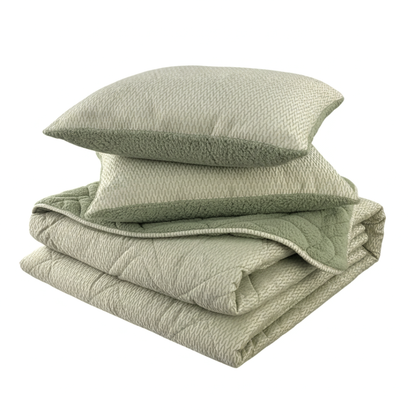 Edredón Jacquard con tacto de piel de oveja gris