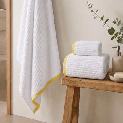 Conjunto Banho 3 Pçs 500 Grs Stripe Amarelo