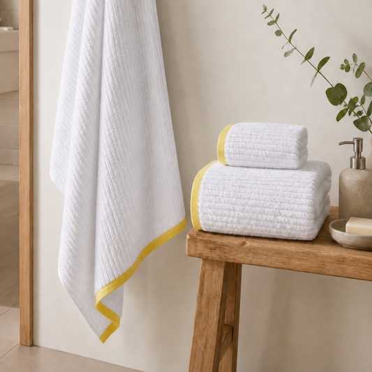 Conjunto Banho 3 Pçs 500 Grs Stripe Amarelo
