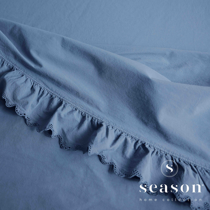 Jogo Lençóis Cama 100% Algodão Percal 200 Fios Hush Azul