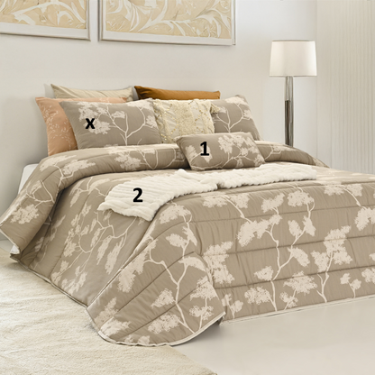 Edredón jacquard Fresh Air de color rosa