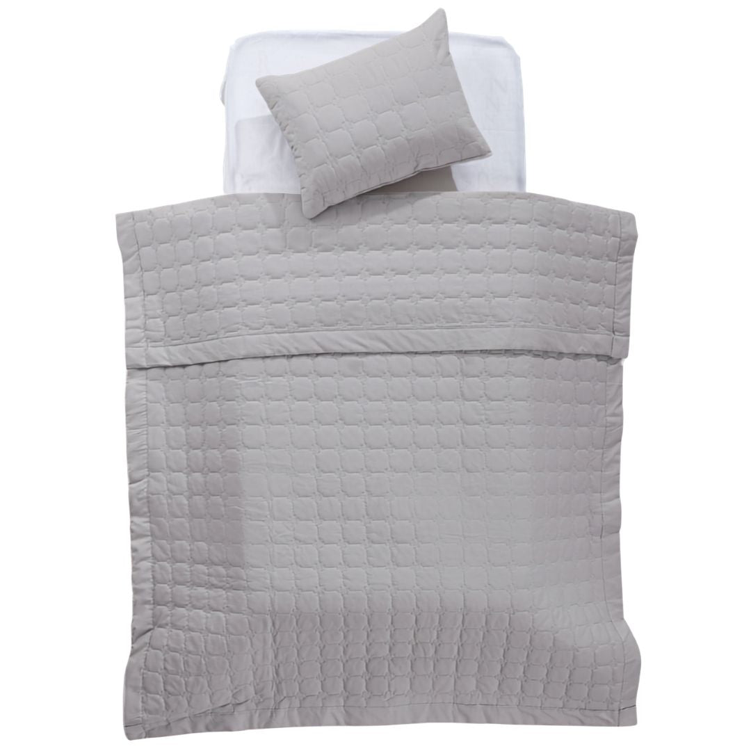 Conjunto Edredão + Resguardo + Almofada Pirry Cinza