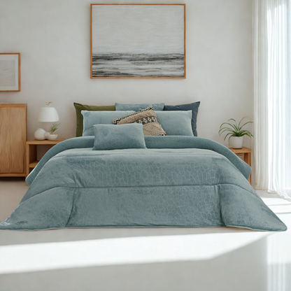 Edredão Veludo Com Pelo Borrego Karma II Petróleo