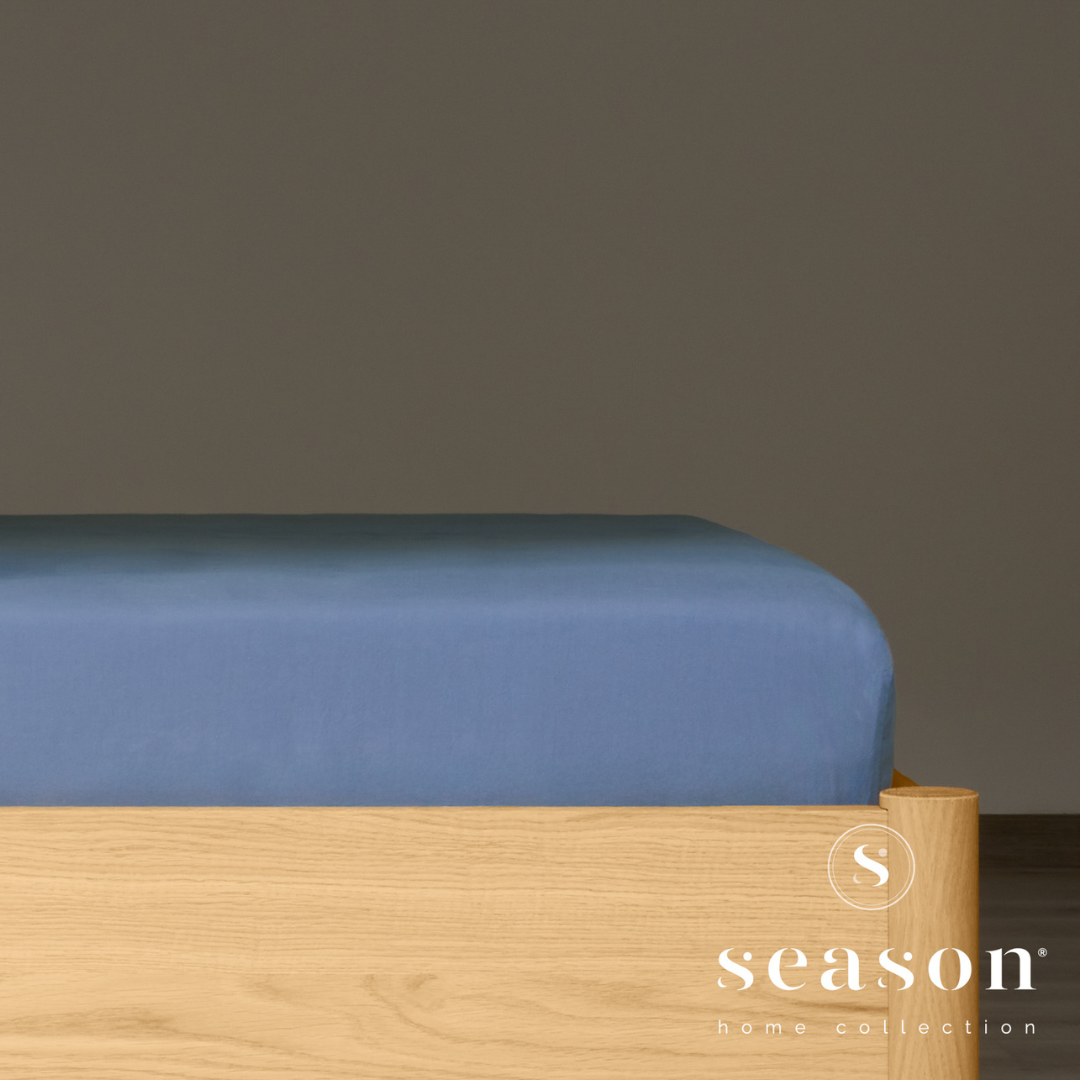 Jogo Lençóis Cama 100% Algodão Percal 200 Fios Hush Azul