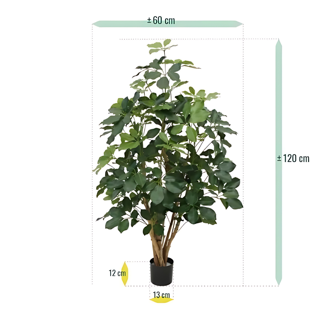 Árvore Artificial Schefflera Exótica 120 Cm C/ Retardante de Fogo