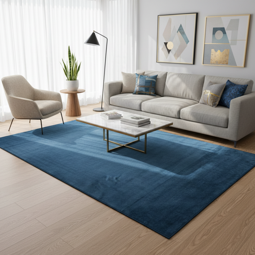 Tapete Liso Super Suave Apollo Azul