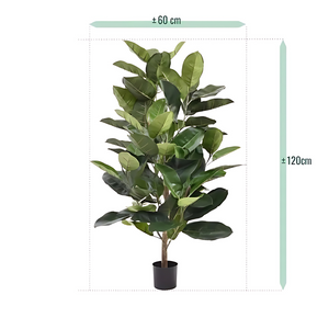 Planta Artificial Ficus Elástica Verde 120 Cm