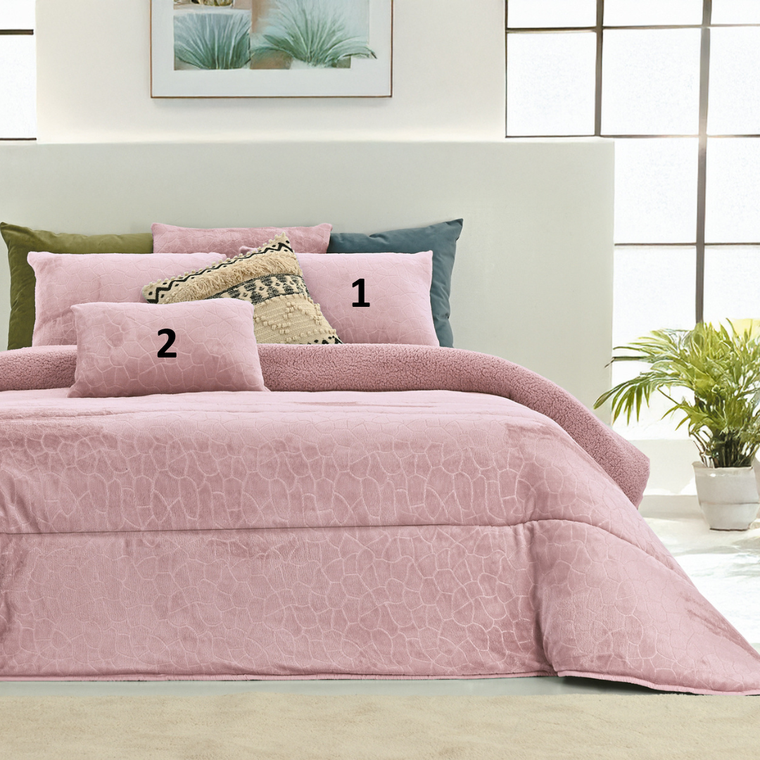 Edredón jacquard Fresh Air de color rosa