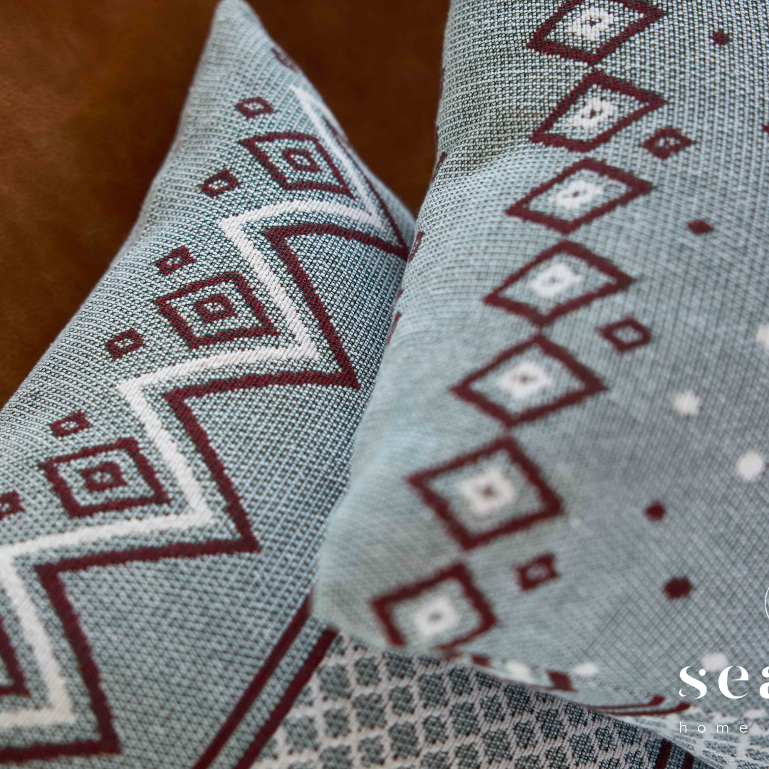 Almofada Cheia Jacquard 50x50 Winter Paht Vermelho