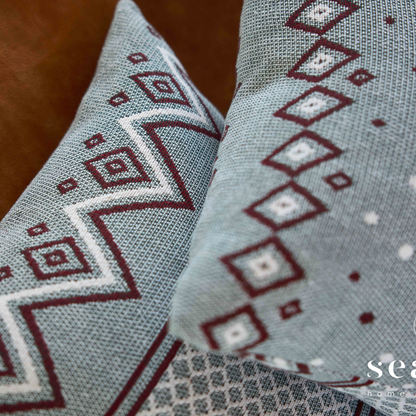 Almofada Cheia Jacquard 50x50 Winter Paht Vermelho