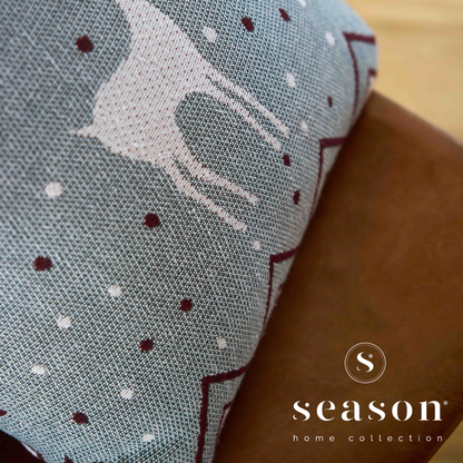 Almofada Cheia Jacquard 50x50 Winter Paht Vermelho