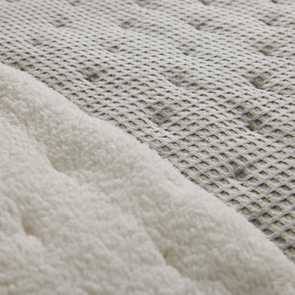 Edredón de piel de oveja suave en jacquard en color gris