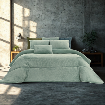 Edredão Veludo Com Pelo Borrego Karma II Áqua