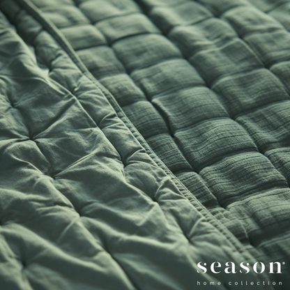 Edredão Quilt Jacquard 100% Algodão Nodal Verde