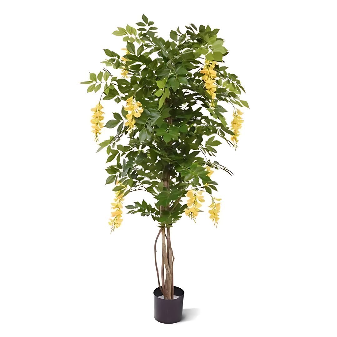 Árvore Artificial Glicínias Gold Rain Amarelo 150 Cm