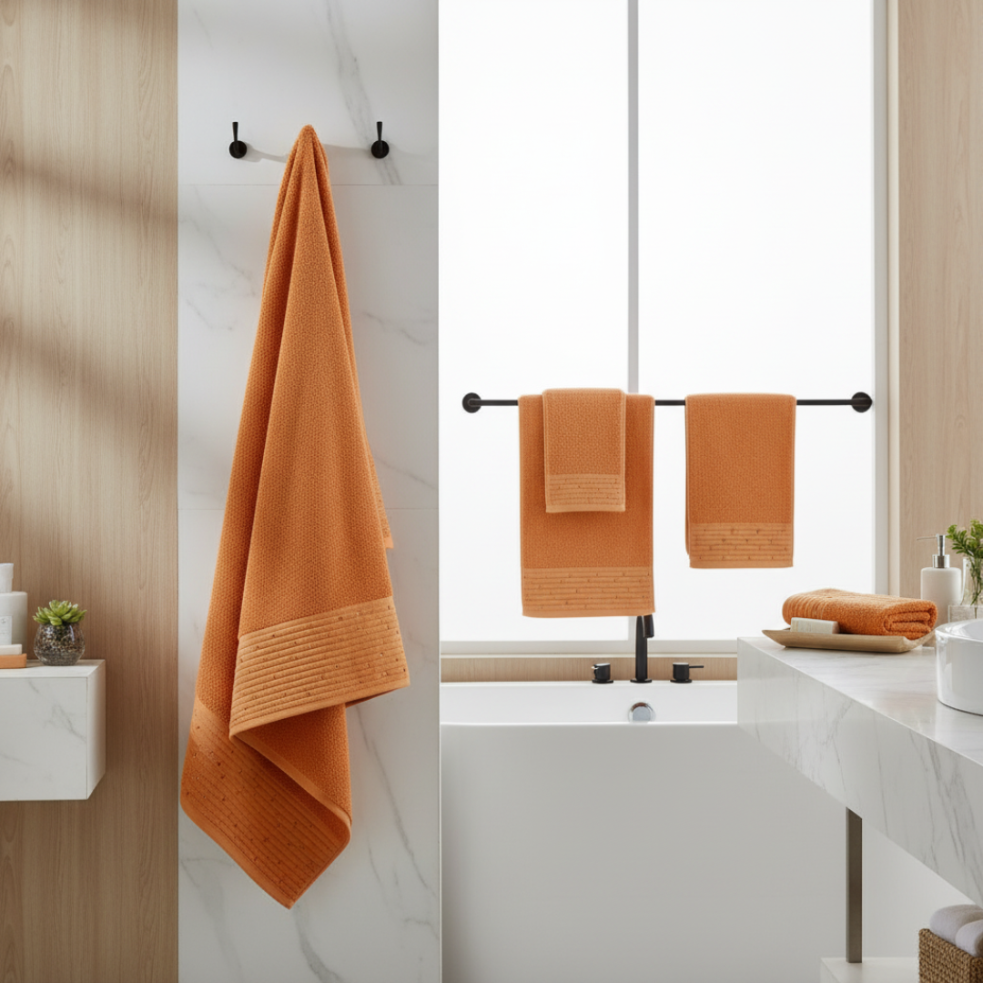 Conjunto Banho 3 Pçs 420 Grs Lyra Laranja